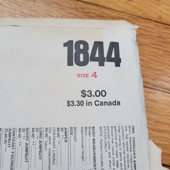 Little Vogue Toddlers Transfer Togs Sewing Pattern 1844 Size 4 Vintage Set - Picture 3 of 12